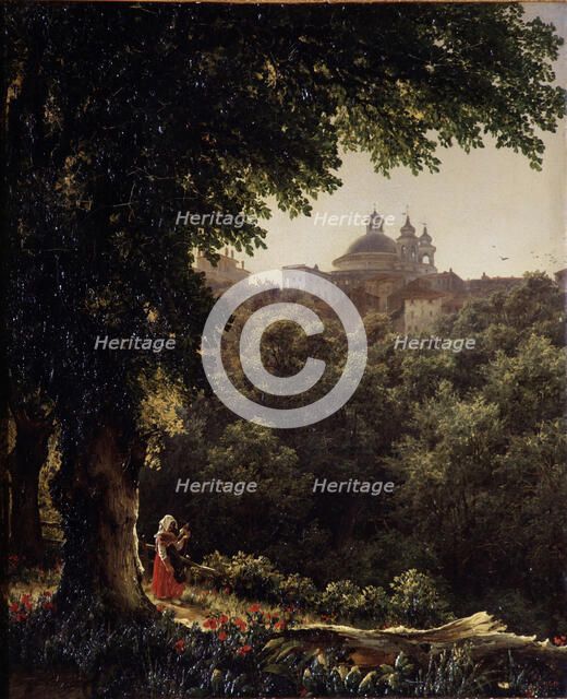 Ariccia near Rome, 1836. Artist: Lebedev, Mikhail Ivanovich (1811-1837)