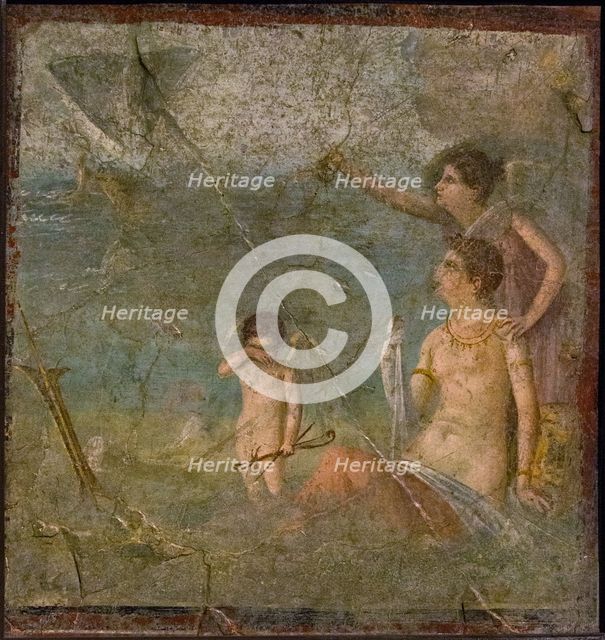 Ariadne and Theseus , 1st H. 1st cen. AD. Creator: Roman-Pompeian wall painting.