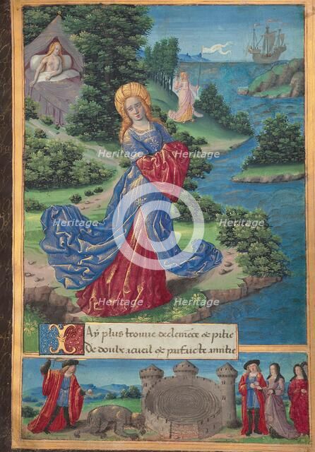Ariadne Discovers Theseus's Departure ; Ovid, Excerpts from Heroides, about 1493. Creator: Master of the Chronique Scandaleuse.