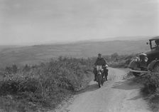 Ariel motorcycle competing in the MCC Torquay Rally, 1938. Artist: Bill Brunell
