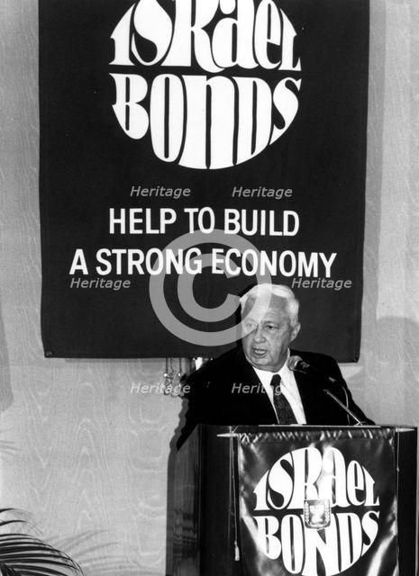 Ariel Sharon, Israeli Prime Minister. Creator: Unknown.