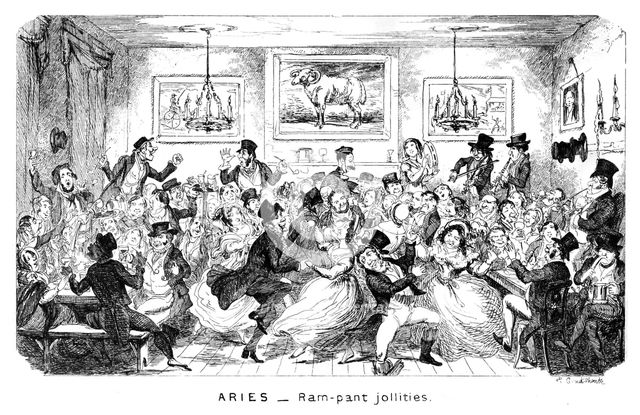 'Aries - Ram-pant jollities', 19th century.Artist: George Cruikshank