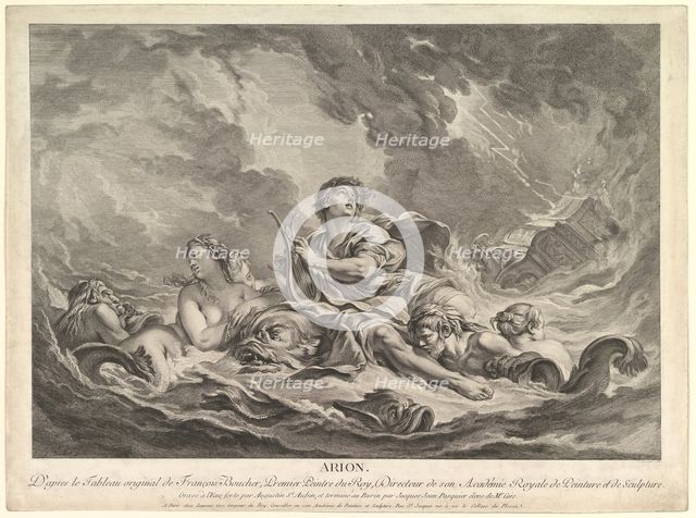 Arion, 1763-66. Creators: Augustin de Saint-Aubin, Jacques Jean Pasquier.