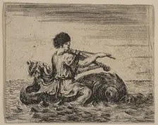 Arion, from Game of Mythology (Jeu de la Mythologie), 1644. Creator: Stefano della Bella