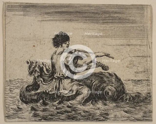 Arion, from 'Game of Mythology' (Jeu de la Mythologie), 1644. Creator: Stefano della Bella.