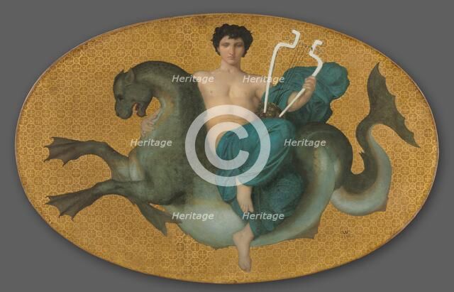 Arion on a Sea Horse and Bacchante on a Panther (pair), 1855. Creator: William Adolphe Bouguereau (French, 1825-1905).