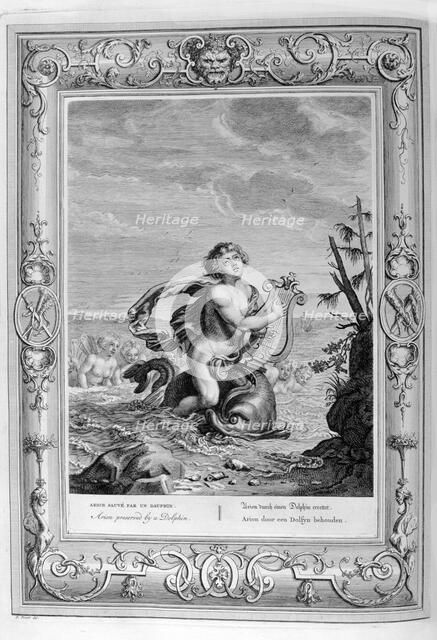 Arion saved by a dolphin, 1733. Artist: Bernard Picart