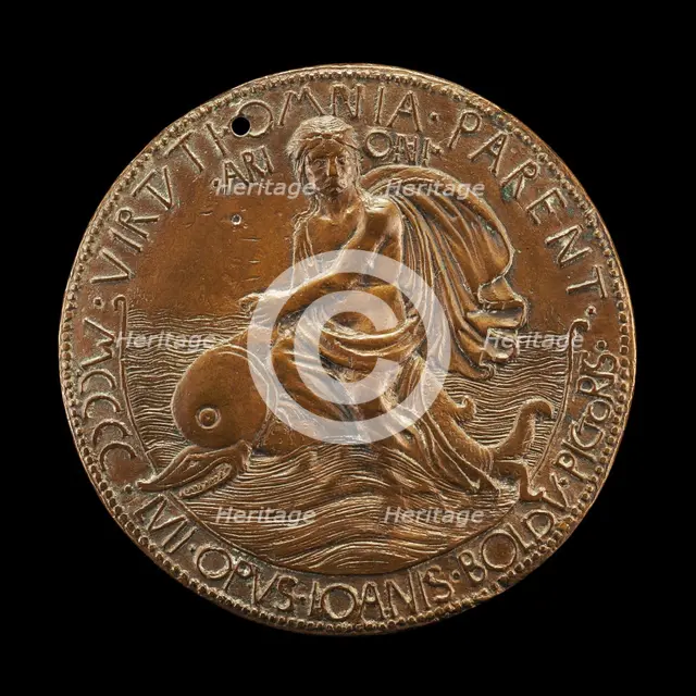 Arion Riding on a Dolphin [reverse], 1457. Creator: Giovanni Boldu.