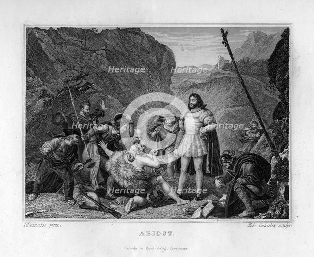 'Ariosto, respected by brigands', c1833. Creator: Edouard Schuler.