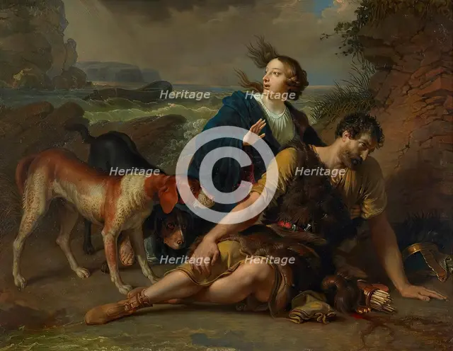 Arindal and Daura, 1854-1855. Creator: Johann Peter Krafft.