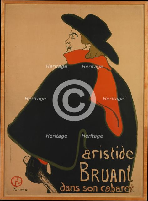 Aristide Bruant, at His Cabaret, 1893., 1893. Creator: Henri de Toulouse-Lautrec.