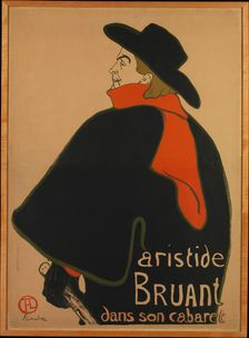 Aristide Bruant, at His Cabaret, 1893., 1893. Creator: Henri de Toulouse-Lautrec