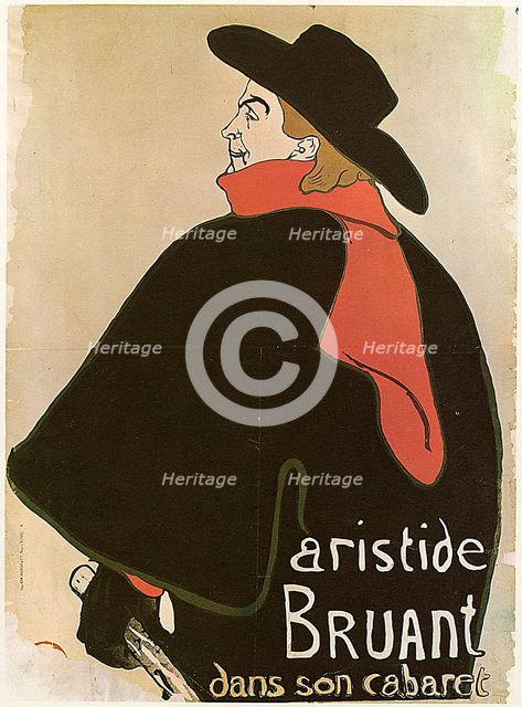 'Aristide Bruant in His Cabaret', (Poster), 1893.  Artist: Henri de Toulouse-Lautrec