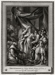 Aristodemus, being elected King of Crete, is crowned by the venerable Sages 1777. Artist: W Walker