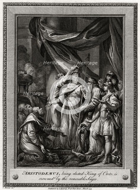 'Aristodemus, being elected King of Crete, is crowned by the venerable Sages', 1777. Artist: W Walker