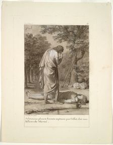 Aristomenes Mourning the Death of Socrates from the Bewitchment of Meroë..."The Golden Ass"), 1795. Creator: Antoine-Denis Chaudet (French, 1763-1810)