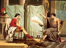 Aristotle (384-322.BC), Greek philosopher, with his pupil Alexander the Great (356-323 a.C.) chro…
