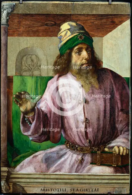 Aristotle, Ancient Greek philosopher and scientist, c1470-c1504. Artist: Pedro Berruguete