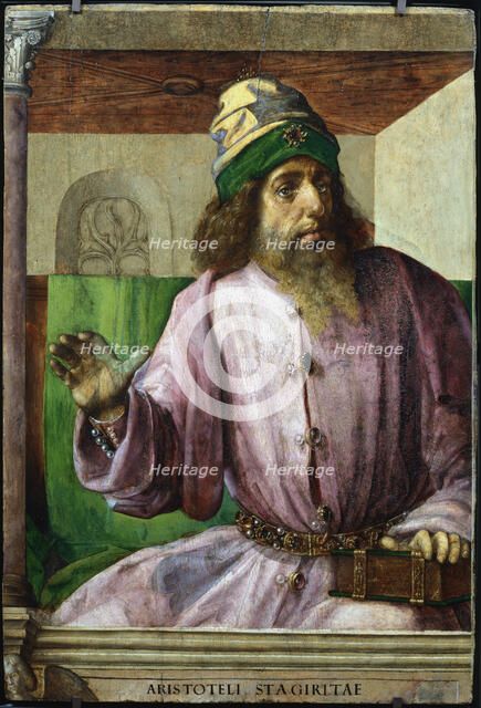 Aristotle, Ancient Greek philosopher and scientist, c1470-c1504. Artist: Pedro Berruguete