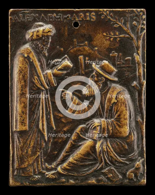 Aristotle and Alexander of Aphrodisias, early 16th century. Creator: Ulocrino.