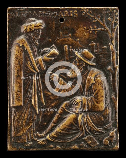 Aristotle and Alexander of Aphrodisias, early 16th century. Creator: Ulocrino.