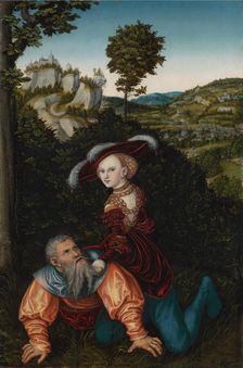 Aristotle and Phyllis, 1530. Artist: Cranach, Lucas, the Elder (1472-1553)