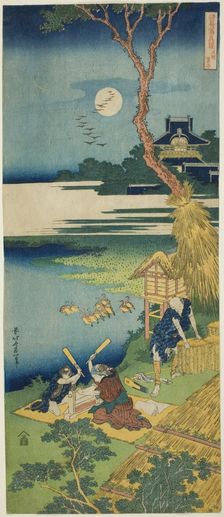 Ariwara no Narihira, from the series A True Mirror of Chinese and Japanese Poems, Japan, c. 1830. Creator: Hokusai