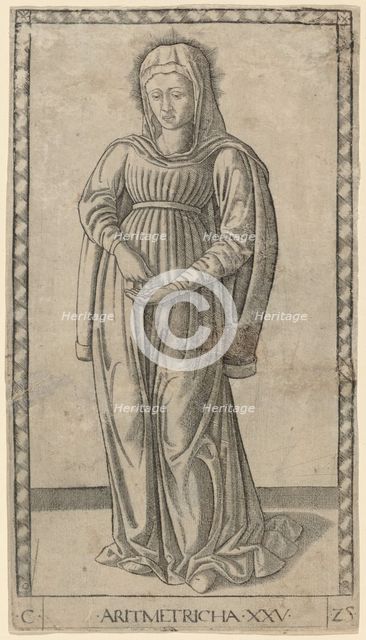 Aritmetricha (Arithmetic), c. 1465. Creator: Master of the E-Series Tarocchi.