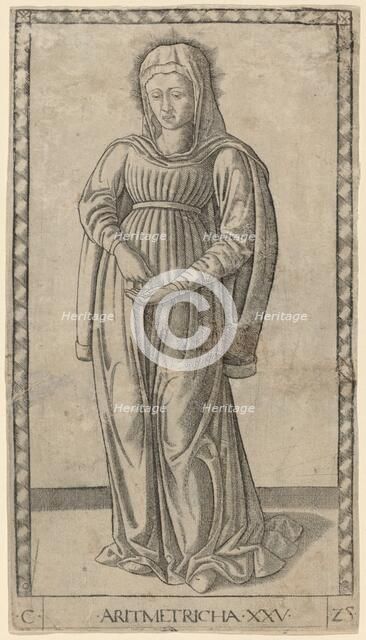 Aritmetricha (Arithmetic), c. 1465. Creator: Master of the E-Series Tarocchi.