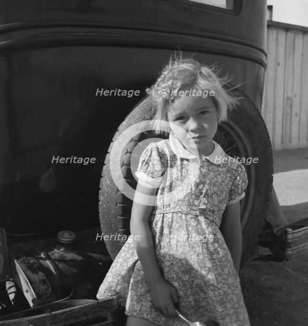 Arkansas girl in migrant camp near Greenfield, Salinas Valley, California, 1939. Creator: Dorothea Lange.
