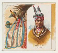 Arkikita, Otoes, from the American Indian Chiefs series (N36) for Allen & Ginter Cigarette..., 1888. Creator: Allen & Ginter