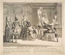 Arlequin Mecontent de Son Peintre.n.d. Creators: Claude Gillot, Jacques Gabriel Huquier