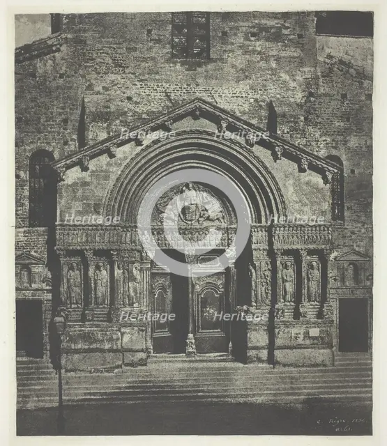 Arles: The West Porch of Saint-Trophime, October 21, 1854, printed 1982. Creator: Charles Nègre.
