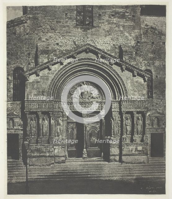 Arles: The West Porch of Saint-Trophime, October 21, 1854, printed 1982. Creator: Charles Nègre.