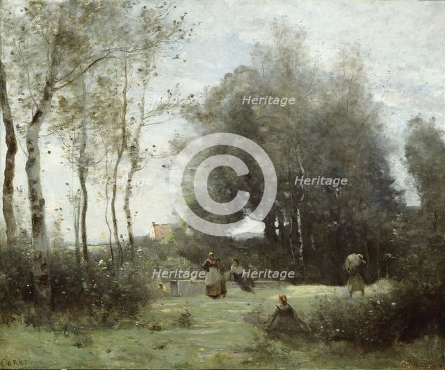 Arleux-Palluel, The Bridge of Trysts, 1871/72. Creator: Jean-Baptiste-Camille Corot.