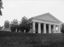 Arlington Mansion - view of Grounds And Portico, 1912. Creator: Harris & Ewing