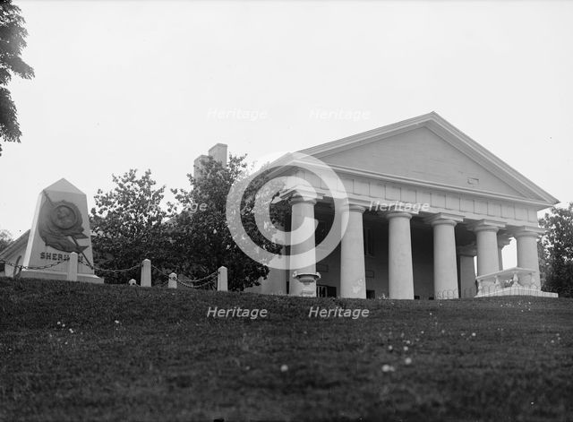 Arlington Mansion - view of Grounds And Portico, 1912. Creator: Harris & Ewing.