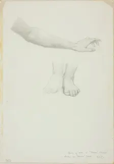 Arm and Feet, study for Mirror of Venus, c. 1873-77. Creator: Sir Edward Coley Burne-Jones