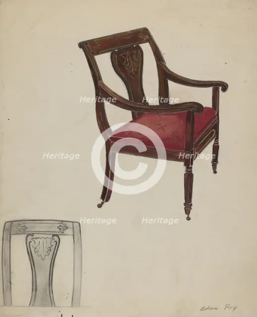 Arm Chair, 1935/1942. Creator: Edna C. Rex.
