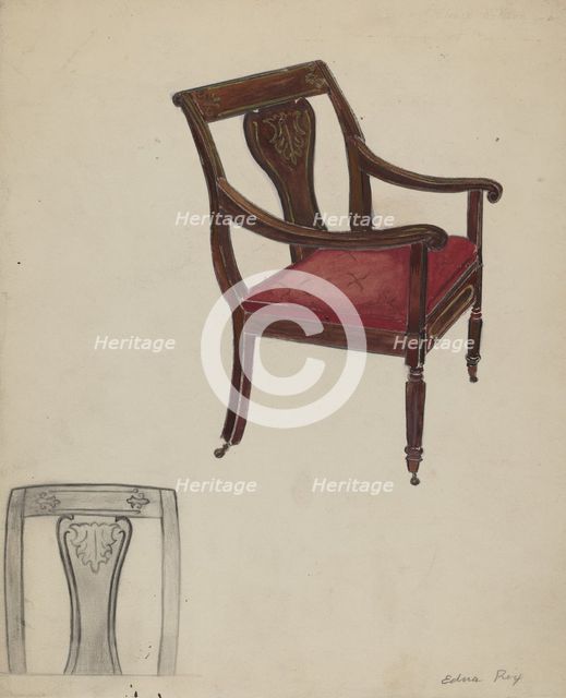 Arm Chair, 1935/1942. Creator: Edna C. Rex.