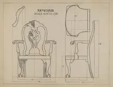 Arm Chair, 1935/1942. Creator: Elizabeth Curtis
