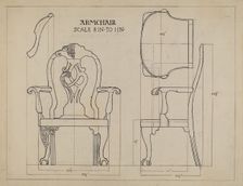 Arm Chair, 1935/1942. Creator: Elizabeth Curtis