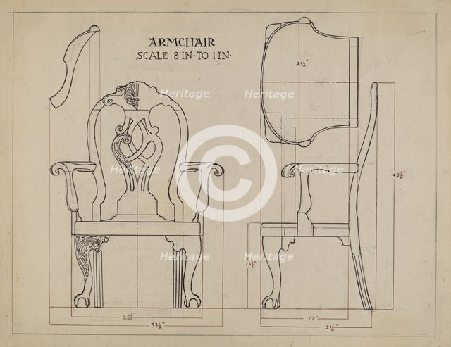 Arm Chair, 1935/1942. Creator: Elizabeth Curtis.