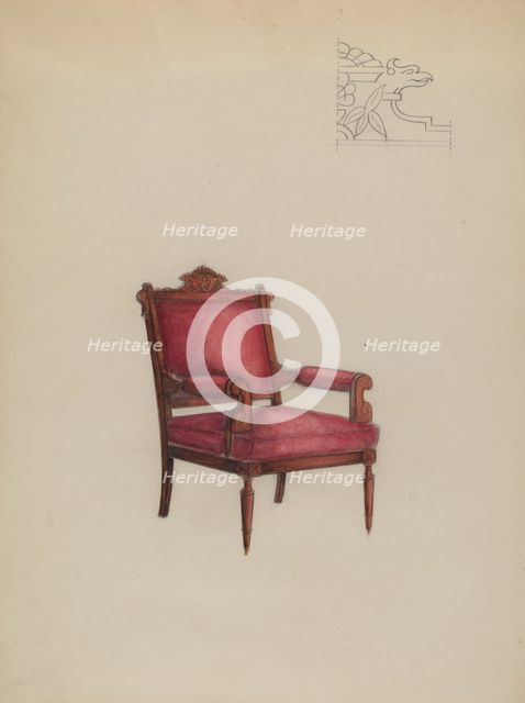 Arm Chair, 1935/1942. Creator: Herbert Marsh.