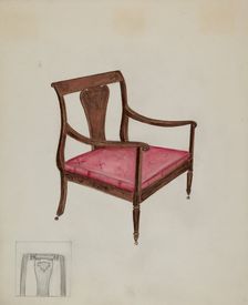 Arm Chair, 1935/1942. Creator: Unknown