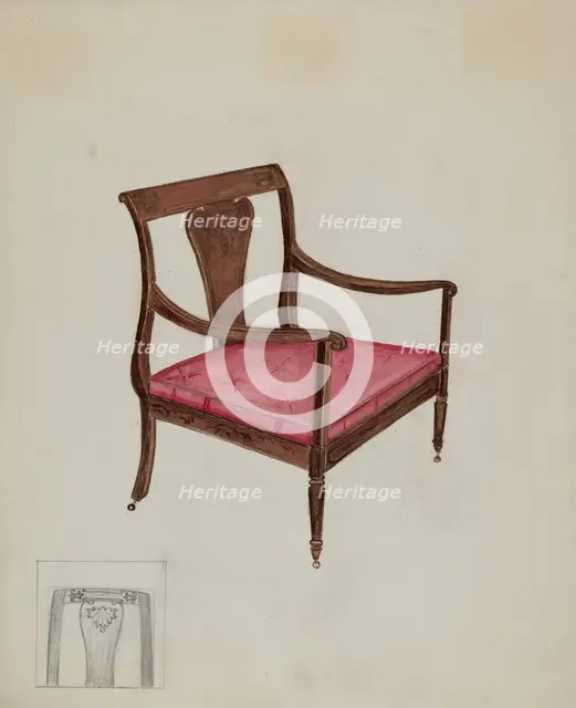 Arm Chair, 1935/1942. Creator: Unknown.