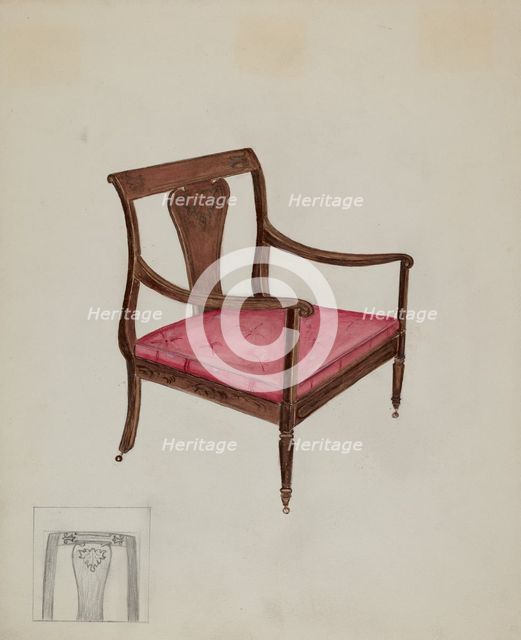 Arm Chair, 1935/1942. Creator: Unknown.