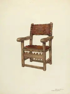 Arm Chair (Ecclesiastical), 1937/1940. Creator: Gerald Transpota