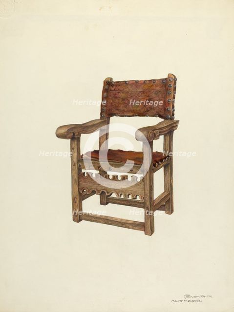 Arm Chair (Ecclesiastical), 1937/1940. Creator: Gerald Transpota.