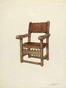 Arm Chair (Ecclesiastical), 1937/1940. Creator: Gerald Transpota